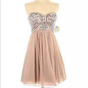 NWT Sequin Hearts Women Brown Cocktail Dress 5 $89